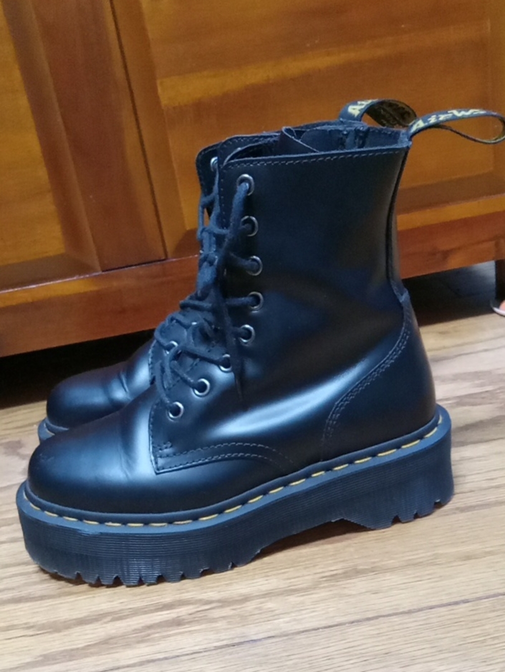 Dr. Martens Jadon Smooth Leather Platform Boots Black EU 37 US 6